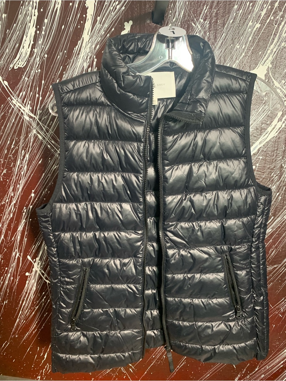 Lou & Grey Shiny Black Quilted Lightweight Puffer Vest